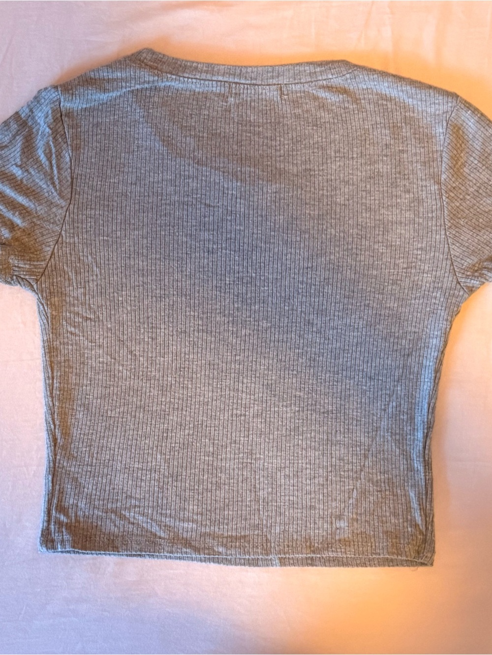 Active Basic Grey Ribbed Tee - Picture 3 of 3